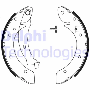 DELPHI LS1716 Brake shoe set