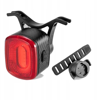 Rockbros Q2S LED rear bicycle light with intelligent stop system + USB-C - USB-A cable - juodas