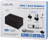LogiLink USB 3.1 Quickport für 2,5" + 3,5" SATA HDD/SSD kaina