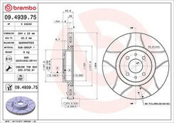 BREMBO 09.4939.75 Stabdžių diskas