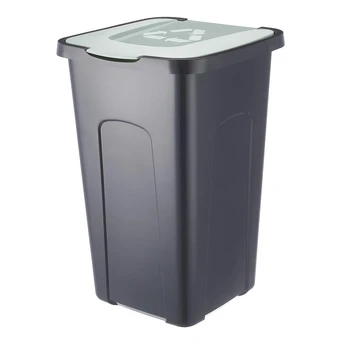 ŠIUKŠLIŲ DEŽĖ JUODA/PILKA 50L