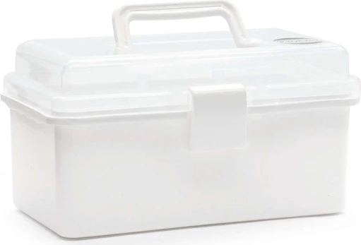 Toymax - Storage box with insert, 20x10x10cm, white/clear (714222)