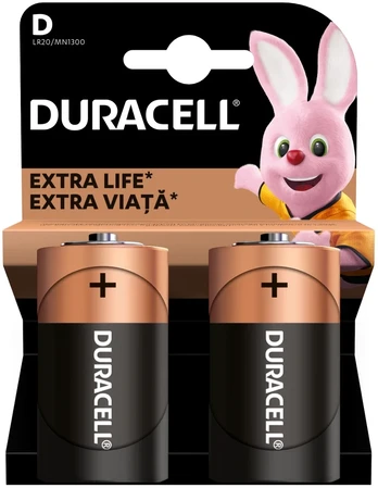Elementai DURACELL. D/LR20. 1,5 V. 2 vnt.