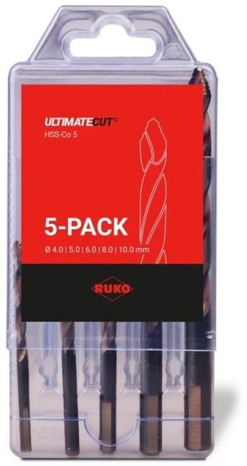 5 dalių grąžtų rinkinys RUKO Ultimatecut Flowstep HSS-Co