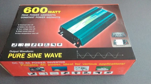 Įtampos keitiklis 600w 24 volt sinus + usb