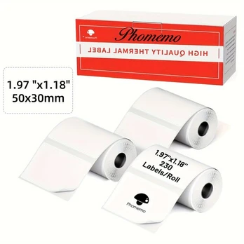 Phomemo M110 terminio spausdintuvo lipdukų popierius – 3 ritės (40×30 mm), 50mmx30mm