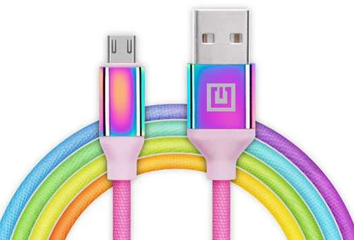 REAL EL Premium Kabelis USB USB-A - microUSB Rainbow, 2m