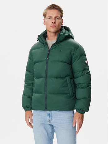 Tommy Jeans Pūkinė striukė Essential DM0DM19786 Tamsiai žalia Regular Fit