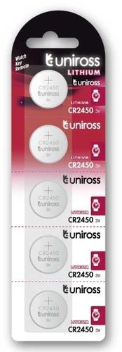 Uniross Batteries Lithium Button CR2450 3V - SP5
