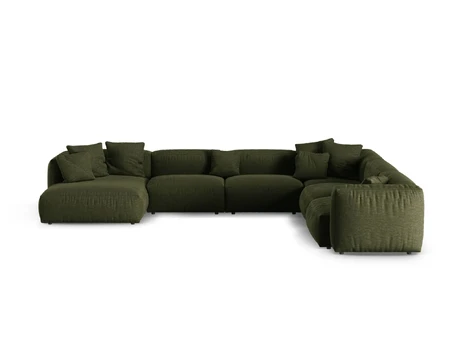 Modular Right Corner Sofa, "Martina", 6 Seats, 420x330x75, Green