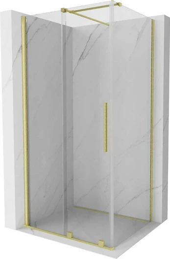 Gold Dušo kabina Mexen Velar, Brushed auksinis, 100 x 85 cm
