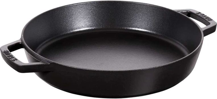 Keptuvė żeliwna su dwoma uchwytami Staub - 34 cm, Juodas