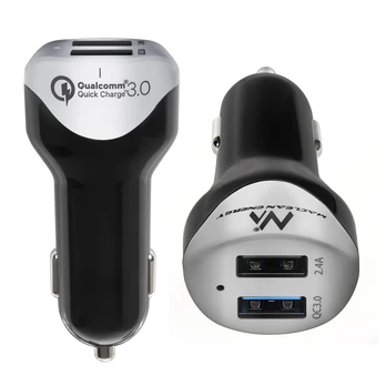 MACLEAN MCE157 Maclean MCE157 Automobilinis pakrovėjas max4,8A 2xUSB Qualcomm QC QC 3.0 plus 1,5m sidabrinis