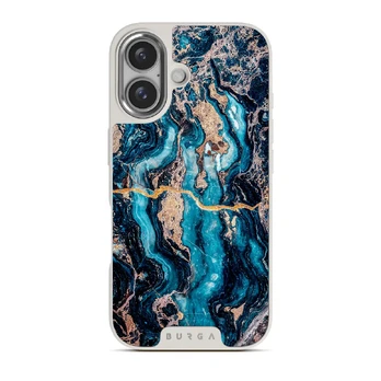 Mystic River - Blue Marble iPhone 16 Case, Elite Light (MagSafe) / Silver