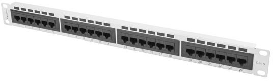 LANBERG PPU6-1024-S Patch Panel 24 prievadas 1U kat. 6 pilkos