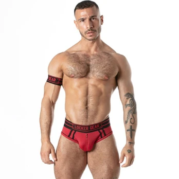 LOCKER GEAR - SPORT MESH JOCK BRIEF RED L