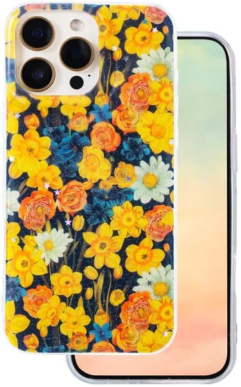Dėklas Telforceone Glow Glam case for iPhone 16 Pro 6,3' oranžinis