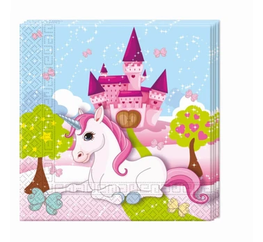Popierinės servetėlės Unicorn, 33 x 33 cm