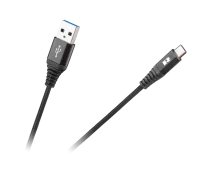 USB ir C tipo USB kabelis REBEL 50 cm, juodas kaina