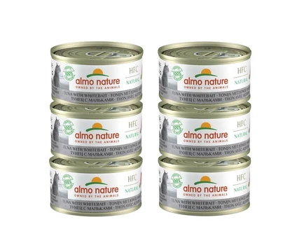 Almo Nature HFC Natural, katėms, tunas su mailiumi, 6x70 g.