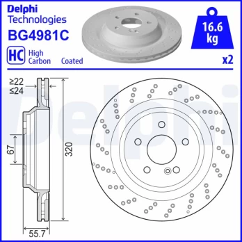Stabdžių diskas DELPHI BG4981C