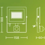Philips LED lauko prožektorius Lois UE jutiklis, 14 W, 3000 K IP65