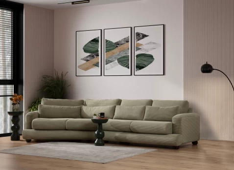 Keturvietė sofa River 4 Seater Left (Xc Left-2R)-Green Žalias