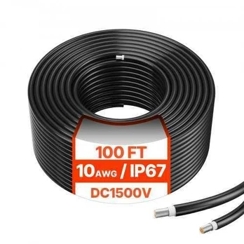 30,48 m saulės skydelio kabelio prailginimas 6 mm²