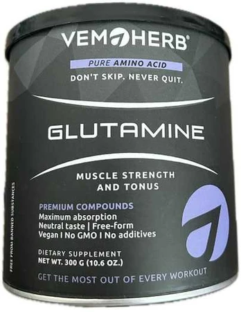 VemoHerb Glutamine 300g. (Unflavoured skonis)
