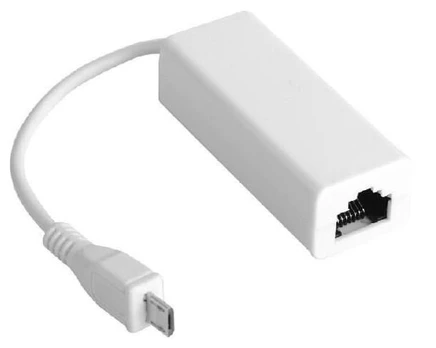 Adapteris MicroConnect Micro USB - RJ-45 Micro USB male, RJ-45 female, balta