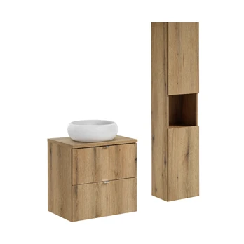 Vonios baldų komplektas Nova Oak, 60 cm, smėlinė