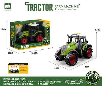 Tractor with Lights and Sound Function Bright Green