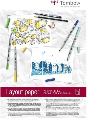 Tombow PB-LAYOUT, Art paper, 75 g/m², 75 sheets