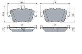 BOSCH 0 986 424 845 Brake pad set kaina