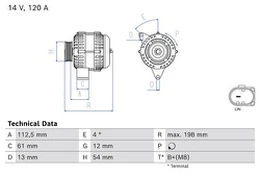 BOSCH 0 986 084 720 Kintamosios srovės generatorius