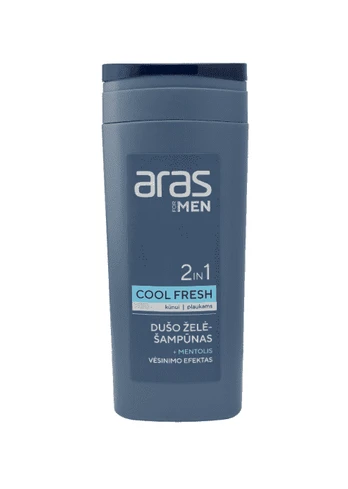 ARAS 2IN1 DUŠO ŽELĖ-ŠAMPŪNAS SU MENTOLIU (250 ML)