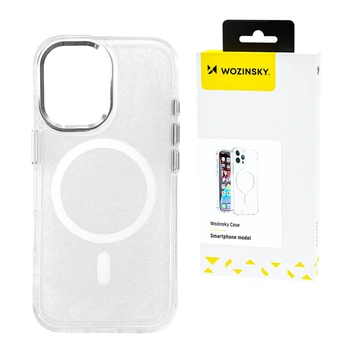 Dėklas Wozinsky Glitter Case with Mag Safe for Samsung Galaxy S25+ - Clear with Glitter