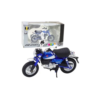 Motorcycle Retro Classic Metal Lights Blue 1:12