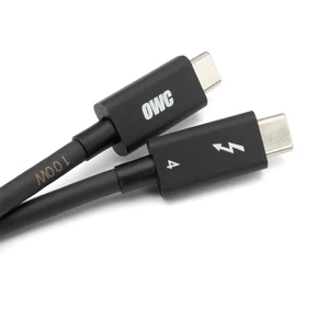 Kabelis OWC OWCCBLTB4C1.0M, 2 x USB Type-C, 1 m, juoda