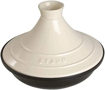 Tajine staub indas - 28 cm, smėlio ir juoda