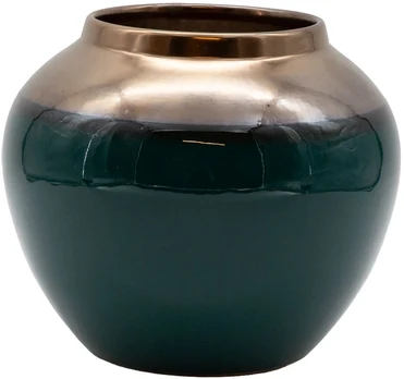 Vase TITAN STONE D20xH18cm, dark žalias