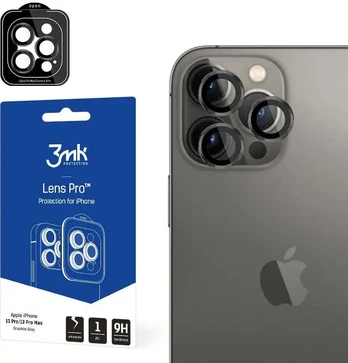 3MK iPhone 13 Pro/ 13 Pro Max – objektyvo apsauga Pro – grafito pilka