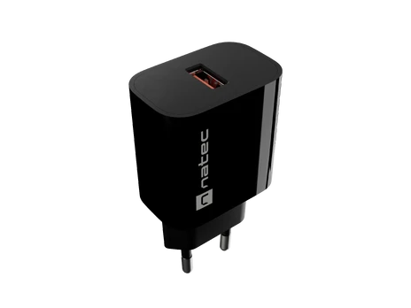 WALL CHARGER NATEC RIBERA 1X USB-A 18W BLACK