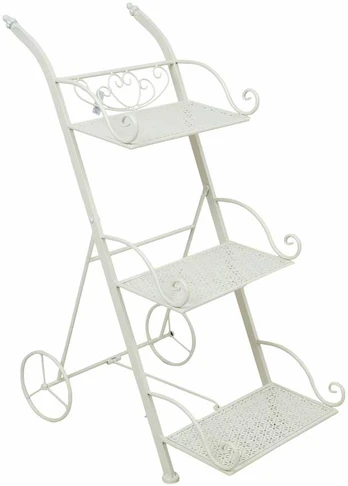 Flower stand SANDY 35x55xH79cm, antique baltas