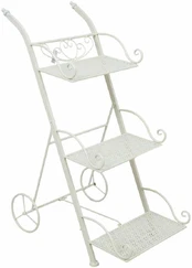 Flower stand SANDY 35x55xH79cm, antique baltas kaina