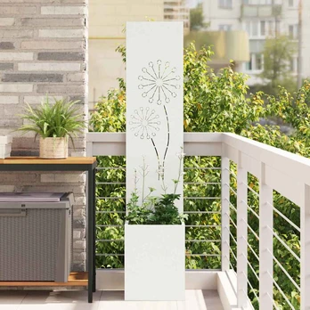 Sodo Vazonas su Dekoratyvine Panele Balta 32 x 140 cm