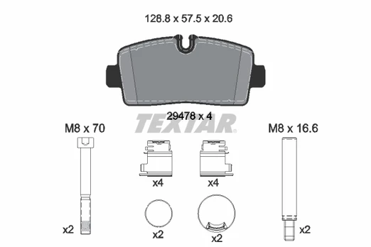 TEXTAR 2947801 Q+ stabdžių trinkelių rinkinys, diskinis stabdys