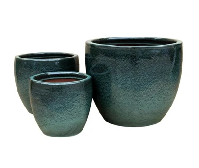 Vazonas Domoletti GG.0932.029, keramika/molis, Ø 29 cm, žalias