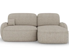 Tesalia corner sofa with sleeping function and storage compartment, beige velvet, right-hand side, Modern, Beige kaina
