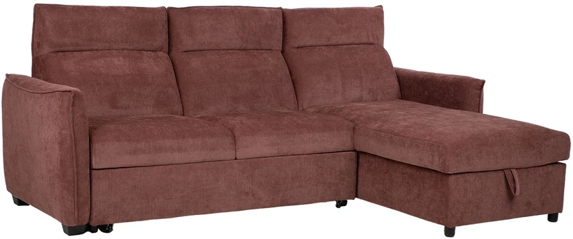 Kampinė sofa-lova „SCALA“, tamsiai rožinė